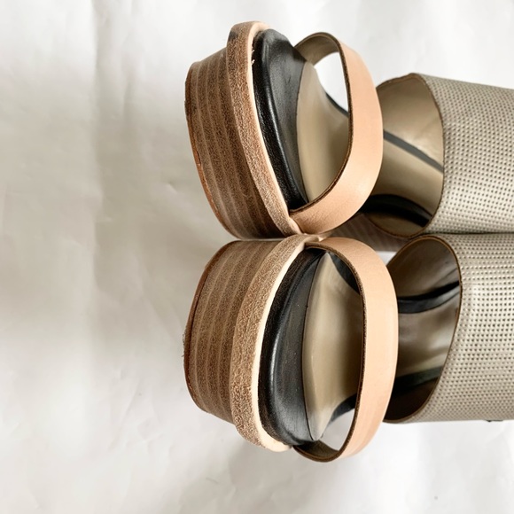 CALVIN KLEIN Platform Wedge Sandals Taupe Black 36 - Picture 7 of 11